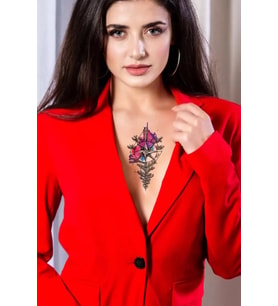 Caş Dekorasyon Pusula Ve Gül Figürlü Geçici Dövme Tattoo