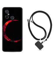 Xiaomi Redmi 12C Kılıf Silikon Boyun Askılı İpli Desenli Silikon Red Moons 1747