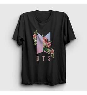 Presmono Unisex Siyah Roses Bts T-Shirt 22555tt