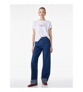 Koton Pamuklu Baskılı Beyaz Kadın T-Shirt 6SAK50095EK