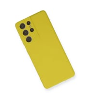 Newface Samsung Galaxy S21 Ultra Kılıf Nano içi Kadife Silikon - Sarı