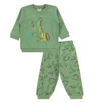 Civil Baby Dıno Baskılı 6-18 Ay Takım - Bej