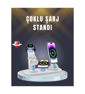 Trendlia iPhone, AirPods ve Akıllı Saat Uyumlu Çoklu Şarj