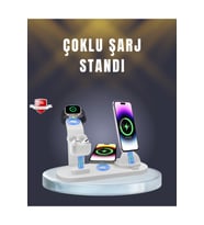 Trendlia iPhone, AirPods ve Akıllı Saat Uyumlu Çoklu Şarj