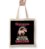 Unicorns Are Awesome I Am Awesome Therefore Bez Çanta Uzun Saplı