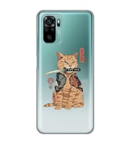 Xiaomi Redmi Note 10 / Note 10S Uyumlu Catana Kedi Tasarımlı Şeffaf Telefon Kılıfı
