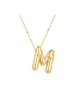 Gümüş Gold Balon M Harfi Kadın Kolye CSR2185070