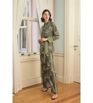 Amora Secret Çiçek Yaprak Ve Etnik Desenli Pijama Takımı