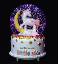 Unicorn Model Püskürtmeli Kar Küre Müzikli Işıklı Büyük Boy Sevgiliye Hediye