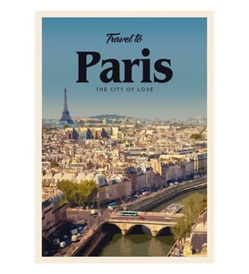 Paris Tablo Ahşap Poster Dekoratifnı Ziyaret Edin