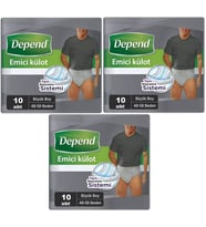 Depend Emici Külot Hasta Bezi Large - Büyük Erkek 30 Adet (3PK*10)