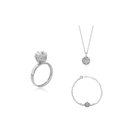 Lotus Çiçeği Yüzük.kolye Ve Bileklik Seti 925 Ayar Gümüş Set