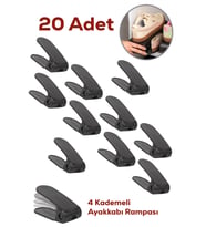 Porsima 5301 20li Ayakkabı Rampası Ayakkabı Düzenleyici Dolap İçi Organizer- Siyah