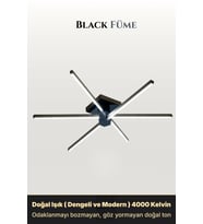 Nova 6 Füme LED Tavan Avize – Kumandalı Dim Edilebilir – Aşağı Işık