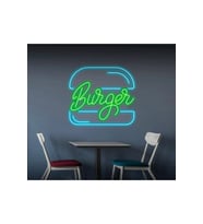Burger Yazılı ve Şekilli Neon Tabela