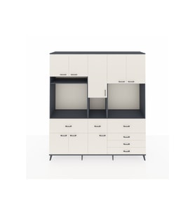 Hyperion Dolap 10 Raflı 6 Çekmeceli 8 Kapaklı 220x44x243 Antrasit-Aytaşı/Aytaşı