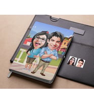 Bk Gift Kişiye Özel Sevgililer Karikatürlü Beyaz Defter-101 , Arkadaşa Hediye , Sevgiliye Hediye
