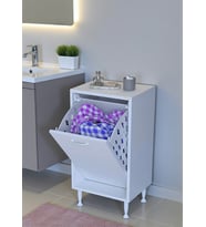 Eliusta Sare 35 cm Beyaz Sepetli Banyo Dolabı,Mutfak Dolabı 35x75x32,5 cm Oyuncak Sepeti Çok Amaçlı Dolap
