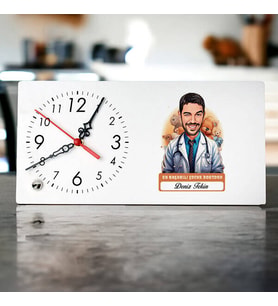 Kişiye Özel Hediye Karikatürlü En Yakışıklı Çocuk Doktoru Masa Saati