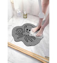 Ahtapot Banyo Paspası Kaymaz Taban Yumuşak Esnek  Paspas Islak Zemin Hijyenik Paspas (40x60 cm) (Gri)