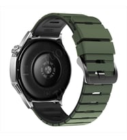 Huawei Watch 5 / 4 / 3 Pro 22mm Kordon Double Soft Yumuşak Silikon Band STR-27 (Yeşil-Siyah)