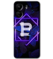 Xiaomi Redmi 13C Kılıf HD Desen Baskılı Kılıf - Dark Neon Yaprak B Harfi