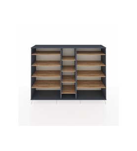 Hyperion Dolap 11 Raflı  220x44x163 Antrasit-Antrasit/Çam