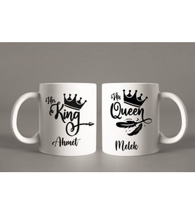Kişiye Özel İkili King - Queen Baskılı Kupa