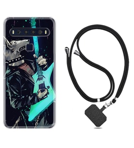 TCL 10L 10 Plus 10SE 20E 20SE 30 L7 Kılıf Boyun Askılı Silikon Dog Guitar 1789
