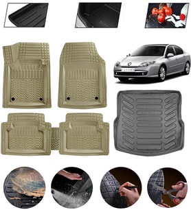 Renault Laguna 3 2007-2015 Uyumlu Paspas Araca Özel Bagaj Havuzu MBS Bej