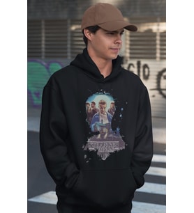 Tasarım Stranger Things Baskılı Unisex Oversize Dizi Film Hoodie
