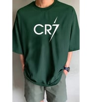 Unisex Cr7 Baskılı T-shirt (Yeşil)
