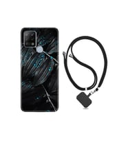 Tecno Pova Kılıf Silikon Desen Boyun Askılı Foid Green 1643
