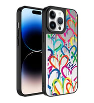 Apple iPhone 14 Pro Kılıf Aynalı Desenli Kamera Korumalı Parlak Zore Mirror Kılıf Kalp