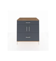 Kronos Şifonyer 2 Raflı 2 Çekmeceli 2 Kapaklı 88x59x96 Çam-Antrasit