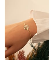 925 AYAR GÜMÜŞ Kalp Çakra Bileklik Kadın Gümüş Bileklik (Gold)