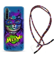 Realme 5i 5 Pro 6i 7 Pro 8 Kılıf Boyun Asklı Rasta Silikon Super Meow 1715