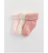 LCW baby Pembe Kız Bebek Soket Çorap 3'lü