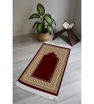 Dijital Baskı Kaymaz Tabanlı Yıkanabilir Püsküllü Seccade SCD0015