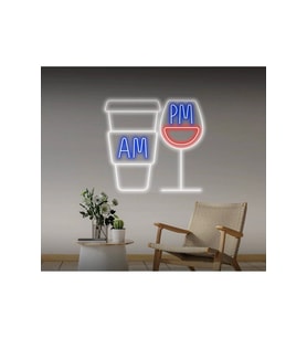 Coffee wine AM PM Neon Tabela
