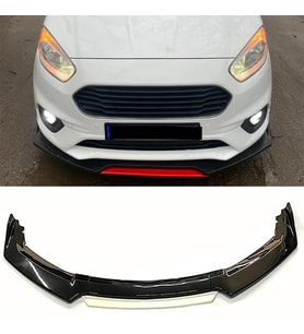 Ford Tourneo Courier Beyaz Renkli Şeritli Dilli Ön Lip 4 Prç Parlak Siyah ABS