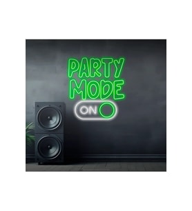 PARTY MODE ON Yazılı ve Şekilli Neon Tabela