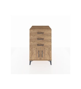 Kronos Komodin 3 Çekmeceli 2 Kapaklı 60x59x96 Çam-Çam