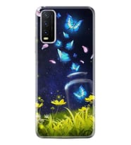 Vivo Y11S Kılıf Desenli Silikon Neon Butterflys 1309