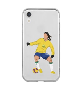 Iphone XR Uyumlu Ronaldinho Tasarımlı Şeffaf Telefon Kılıfı