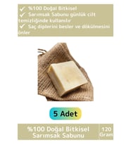 Özel %100 Doğal Bitkisel Güzel Kokulu El Yüz Saç Vücut Cilt Orijinal Sarımsaklı Sabun 120 Gram 5 Adt