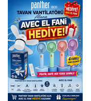 Panther Tavan Tipi Kumandalı Ledli Vantilatör El Fanı Hediyeli.!