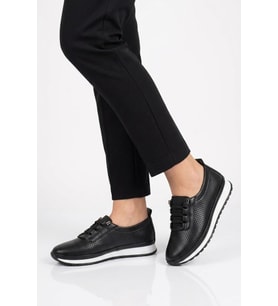 AYK'S Siyah Hafif Lastik Bağcıklı Kadın Casual Ayakkabı BD-034 Z