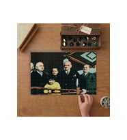 Gazi Mustafa Kemal Atatürk ve Kızı Ülkü Tasarımı 240 parça Ahşap Puzzle Ahşap Kutuda MP06342
