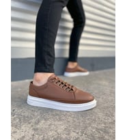 JY0535 Prime Bağcıklı Cilt Erkek Günlük Sneaker Ayakkabı CBT - Taba